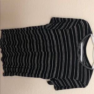Women's black and white striped shirt